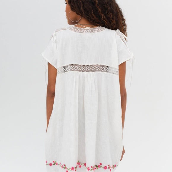 For Love & Lemons Jolene Embroidered Mini Dress Size XSXS / White - Picture 2 of 3